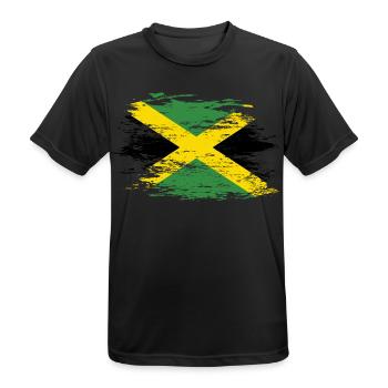 Drapeau de la Jamaïque utilisé - T-shirt respirant Homme - noir - Devant - AI Model Male 178 light (178cm)