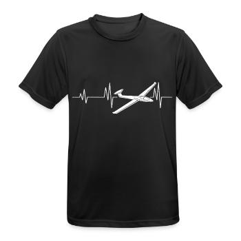 Segelflugzeug Segelfliegerg - Männer T-Shirt atmungsaktiv - Schwarz - Vorne - AI Model Male 178 light (178cm)
