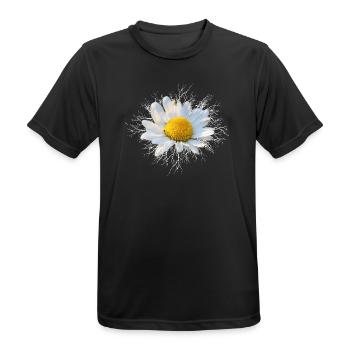 Margerite weiße Blume - Männer T-Shirt atmungsaktiv - Schwarz - Vorne - AI Model Male 178 light (178cm)