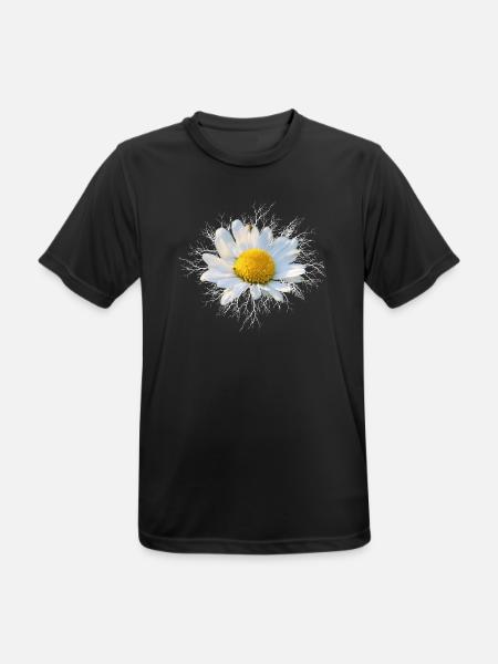 Margerite weiße Blume - Männer T-Shirt atmungsaktiv - Schwarz