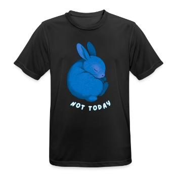 Lapin - Pas aujourd’hui - T-shirt respirant Homme - noir - Devant - AI Model Male 178 light (178cm)