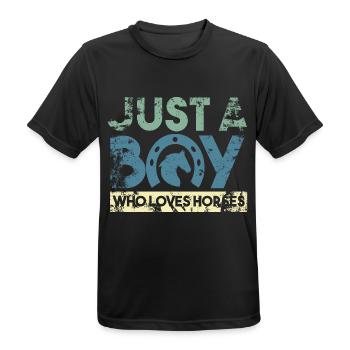 Reiter Junge Reiten Jungen - Männer T-Shirt atmungsaktiv - Schwarz - Vorne - AI Model Male 178 light (178cm)