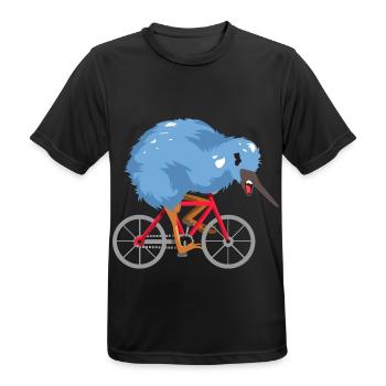 Turboschneller Kiwivogel Radtour - Männer T-Shirt atmungsaktiv - Schwarz - Vorne - AI Model Male 178 light (178cm)