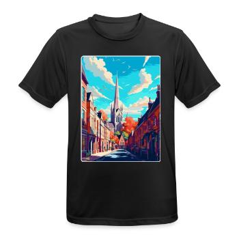 Winchester England Uk Reiseposter Souvenir WPA - Männer T-Shirt atmungsaktiv - Schwarz - Vorne - AI Model Male 178 light (178cm)