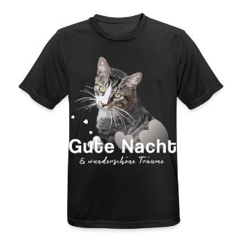Gute Nacht Shirt Schlafshirt - Männer T-Shirt atmungsaktiv - Schwarz - Vorne - AI Model Male 178 light (178cm)