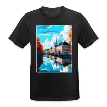 Karlstad Schweden Vintage Reiseplakat Souvenir WPA - Männer T-Shirt atmungsaktiv - Schwarz - Vorne - AI Model Male 178 light (178cm)