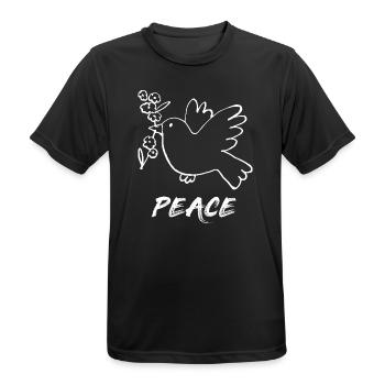 Peace / Peace / Peace Dove - Men's Breathable T-Shirt - black - Front - AI Model Male 178 light (178cm)