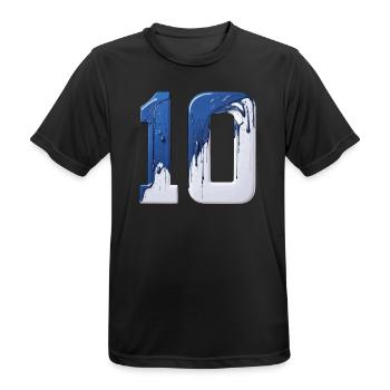NR. 10 NUMMER 10 BLAU WEIß 10. GEBURTSTAG - Männer T-Shirt atmungsaktiv - Schwarz - Vorne - AI Model Male 178 light (178cm)