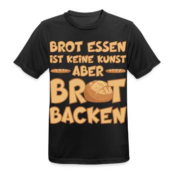 BROT BACKEN IST EINE KUNST - Männer T-Shirt atmungsaktiv - Schwarz - Vorne - AI Model Male 178 light (178cm)