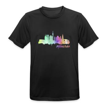 München - Männer T-Shirt atmungsaktiv - Schwarz - Vorne - AI Model Male 178 light (178cm)