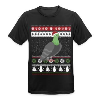 Ugly Christmas Taube - Männer T-Shirt atmungsaktiv - Schwarz - Vorne - AI Model Male 178 light (178cm)