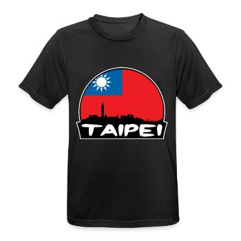 Taipeh Taiwan Flagge Skyline Silhouette Reisen - Männer T-Shirt atmungsaktiv - Schwarz - Vorne - AI Model Male 178 light (178cm)
