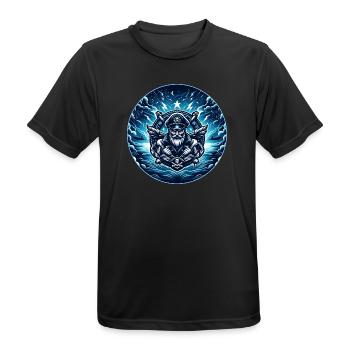 Captain in the Storm Logo - Men's Breathable T-Shirt - black - Front - AI Model Male 178 light (178cm)