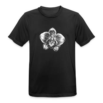 Black and White Linear Orchid - Men's Breathable T-Shirt - black - Front - AI Model Male 178 light (178cm)