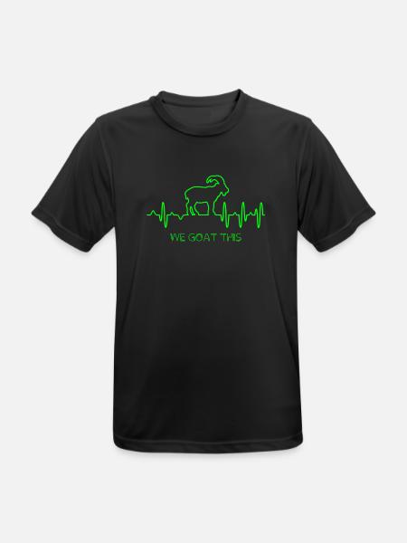 Ziege EKG - Männer T-Shirt atmungsaktiv - Schwarz
