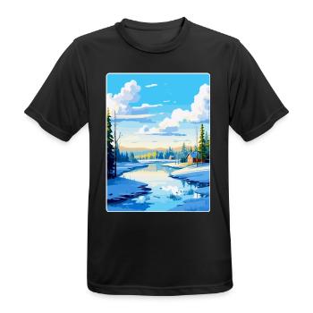Rovaniemi Finlande Affiche de voyage vintage souvenir - T-shirt respirant Homme - noir - Devant - AI Model Male 178 light (178cm)