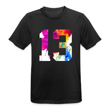 NUMMER 13 JAHRE ALT 13. GEBURTSTAG - Männer T-Shirt atmungsaktiv - Schwarz - Vorne - AI Model Male 178 light (178cm)