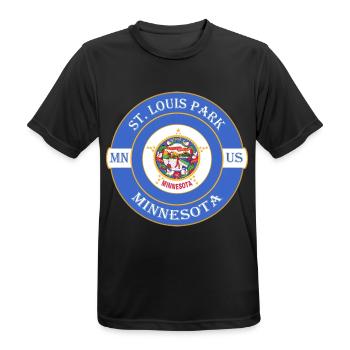 St. Louis Park Minnesota Flagge USA Souvenir Logo - Männer T-Shirt atmungsaktiv - Schwarz - Vorne - AI Model Male 178 light (178cm)