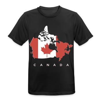 Canada silhouette with maple leaf - Men's Breathable T-Shirt - black - Front - AI Model Male 178 light (178cm)