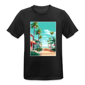 South Beach Texas Vintage Reiseposter Souvenir - Männer T-Shirt atmungsaktiv - Schwarz - Vorne - AI Model Male 178 light (178cm)