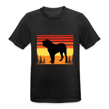 Alano Espanol Hundeliebhaber Silhouette Vintage Sonnenuntergang - Männer T-Shirt atmungsaktiv - Schwarz - Vorne - AI Model Male 178 light (178cm)