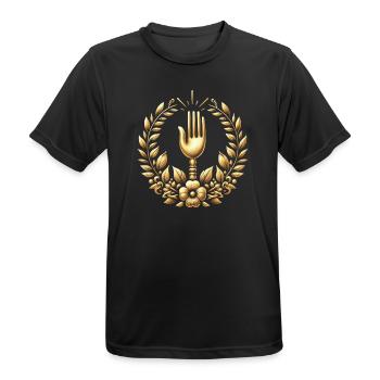 Gourmet Fork Logo - Men's Breathable T-Shirt - black - Front - AI Model Male 178 light (178cm)