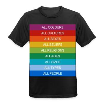 Tolerance Equality Inclusion Tolerance Pride Queer - Men's Breathable T-Shirt - black - Front - AI Model Male 178 light (178cm)