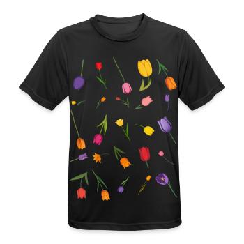 Fleur - T-shirt respirant Homme - noir - Devant - AI Model Male 178 light (178cm)