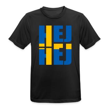 SUÉDOIS HEJ HEJ SUÈDE - T-shirt respirant Homme - noir - Devant - AI Model Male 178 light (178cm)