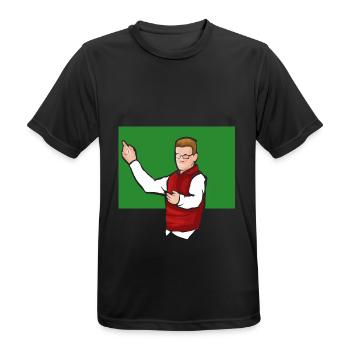 Lehrer vor grüner Tafel - Männer T-Shirt atmungsaktiv - Schwarz - Vorne - AI Model Male 178 light (178cm)