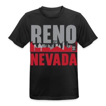 Reno Nevada USA Staat Amerika Reisen Nevadan - Männer T-Shirt atmungsaktiv - Schwarz - Vorne - AI Model Male 178 light (178cm)