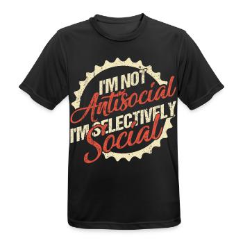 I'm Not Antisocial, I'm Selectively Social - Men's Breathable T-Shirt - black - Front - AI Model Male 178 light (178cm)