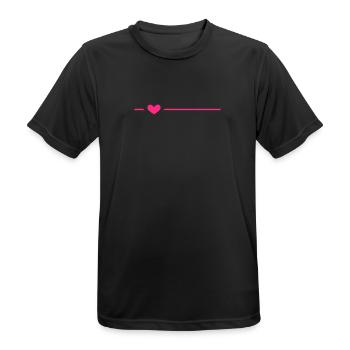 Linie Herz Rosa Strich Ornament Dekoration - Männer T-Shirt atmungsaktiv - Schwarz - Vorne - AI Model Male 178 light (178cm)
