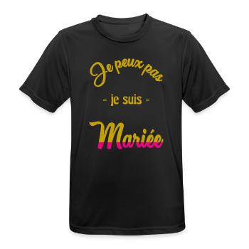 ICH KANN NICHT, ICH BIN VERHEIRATET - Männer T-Shirt atmungsaktiv - Schwarz - Vorne - AI Model Male 178 light (178cm)