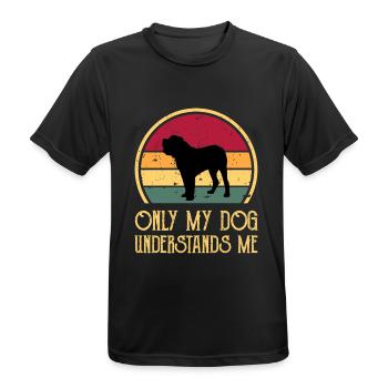Alano Espanol Hundeliebhaber Silhouette Vintage Sonnenuntergang - Männer T-Shirt atmungsaktiv - Schwarz - Vorne - AI Model Male 178 light (178cm)
