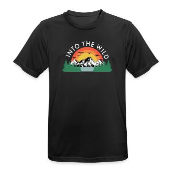 Into the wild climbers hiking hike - Men's Breathable T-Shirt - black - Front - AI Model Male 178 light (178cm)