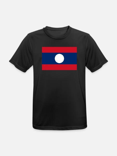 Laos - Männer T-Shirt atmungsaktiv - Schwarz