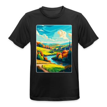 Ardennen Frankreich Vintage Reiseplakat Souvenir WPA - Männer T-Shirt atmungsaktiv - Schwarz - Vorne - AI Model Male 178 light (178cm)