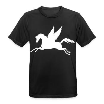 Pegasus Silhouette - Männer T-Shirt atmungsaktiv - Schwarz - Vorne - AI Model Male 178 light (178cm)