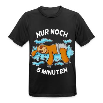 Nur noch 5 Minuten Baby Faultier schlafen Schlaf - Männer T-Shirt atmungsaktiv - Schwarz - Vorne - AI Model Male 178 light (178cm)
