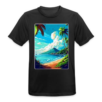Martinique Caraïbes Vintage Voyage Affiche WPA Art - T-shirt respirant Homme - noir - Devant - AI Model Male 178 light (178cm)
