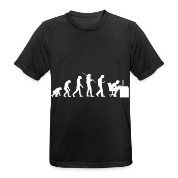 Evolution Computer - Vom Affen zum Schreibtisch - Männer T-Shirt atmungsaktiv - Schwarz - Vorne - AI Model Male 178 light (178cm)