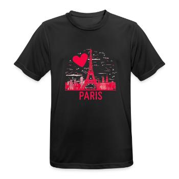 Ich mag das minimalistische Paris - Männer T-Shirt atmungsaktiv - Schwarz - Vorne - AI Model Male 178 light (178cm)