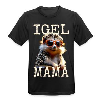 Igel Mama Mom Igelfrau Muttertag Igelmama Igel Mum - Männer T-Shirt atmungsaktiv - Schwarz - Vorne - AI Model Male 178 light (178cm)