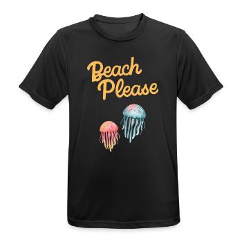 beach please Quallen - Männer T-Shirt atmungsaktiv - Schwarz - Vorne - AI Model Male 178 light (178cm)