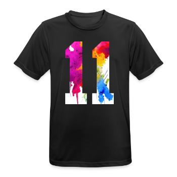 NUMBER 11 YEARS OLD 11TH BIRTHDAY - Men's Breathable T-Shirt - black - Front - AI Model Male 178 light (178cm)