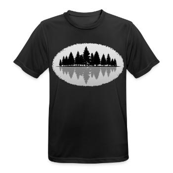 Wald Forest - Männer T-Shirt atmungsaktiv - Schwarz - Vorne - AI Model Male 178 light (178cm)