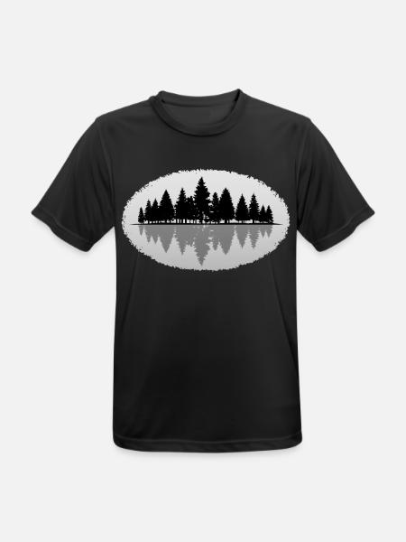 Wald Forest - Männer T-Shirt atmungsaktiv - Schwarz