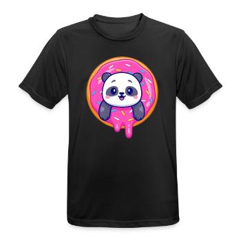 Süßes Pandababy und ein süßer Dounat - Männer T-Shirt atmungsaktiv - Schwarz - Vorne - AI Model Male 178 light (178cm)