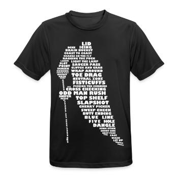 Hockey Terminology Word Art - Men's Breathable T-Shirt - black - Front - AI Model Male 178 light (178cm)